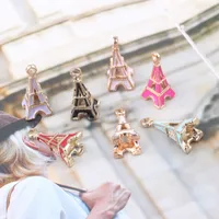 10 Pcs/package Simple Style Tower Metal Enamel Jewelry Accessories main image 3