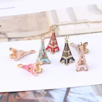 10 Pcs/package Simple Style Tower Metal Enamel Jewelry Accessories main image 4