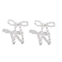 Modern Style Simple Style Bow Knot Copper Handmade Plating 18k Gold Plated Jewelry Set sku image 8