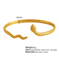 Vintage Style Exaggerated Round Feather 304 Stainless Steel 18K Gold Plated Bangle In Bulk main image 6