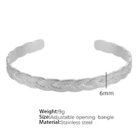 Vintage Style Exaggerated Round Feather 304 Stainless Steel 18K Gold Plated Bangle In Bulk sku image 2
