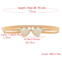 Elegant Glam Heart Shape Alloy Plating Inlay Artificial Gemstones Women's Chain Belts main image 7