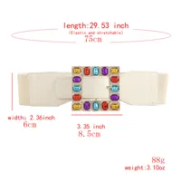Elegant Square Pu Leather Inlay Artificial Rhinestones Women's Leather Belts main image 8