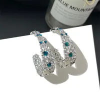 Korean New Loop Earrings Full Diamond Fashion Super Flash Silver Needle Earrings Wholesale Nihaowholesale sku image 4