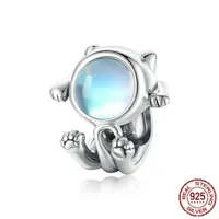 1 Piece 925 Sterling Silver Artificial Gemstones Cartoon Astronaut Charms Jewelry Accessories main image 4