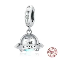 1 Piece 925 Sterling Silver Artificial Gemstones Cartoon Astronaut Charms Jewelry Accessories sku image 4