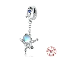 1 Piece 925 Sterling Silver Artificial Gemstones Cartoon Astronaut Charms Jewelry Accessories sku image 3