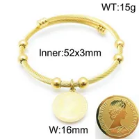 Simple Style Human Titanium Steel 18K Gold Plated Bangle In Bulk sku image 3