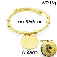 Simple Style Human Titanium Steel 18K Gold Plated Bangle In Bulk sku image 4