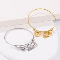 Simple Style Cartoon Character Letter Heart Shape Titanium Steel 18K Gold Plated Bangle In Bulk main image 6