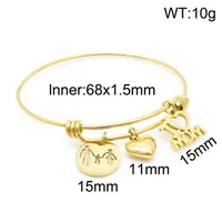 Simple Style Cartoon Character Letter Heart Shape Titanium Steel 18K Gold Plated Bangle In Bulk sku image 1