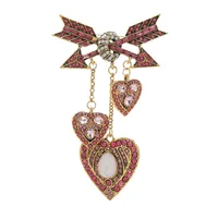 Glam Retro Heart Shape Arrow Alloy Women's Brooches main image 4