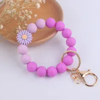 Artistic Flower Silica Gel Women's Keychain sku image 2