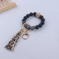 Simple Style Sports Color Block Alloy Silica Gel Beaded Women's Keychain main image 2