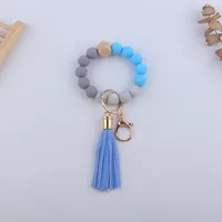 Simple Style Sports Color Block Alloy Silica Gel Beaded Women's Keychain sku image 8