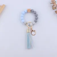 Simple Style Sports Color Block Alloy Silica Gel Beaded Women's Keychain sku image 14
