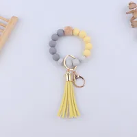 Simple Style Sports Color Block Alloy Silica Gel Beaded Women's Keychain sku image 4