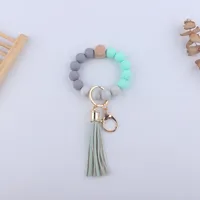 Simple Style Sports Color Block Alloy Silica Gel Beaded Women's Keychain sku image 6