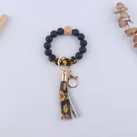 Simple Style Sports Color Block Alloy Silica Gel Beaded Women's Keychain sku image 5