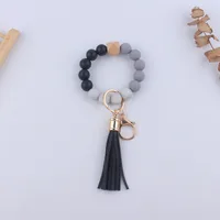 Simple Style Sports Color Block Alloy Silica Gel Beaded Women's Keychain sku image 12