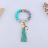 Simple Style Sports Color Block Alloy Silica Gel Beaded Women's Keychain sku image 7