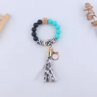 Simple Style Sports Color Block Alloy Silica Gel Beaded Women's Keychain sku image 2