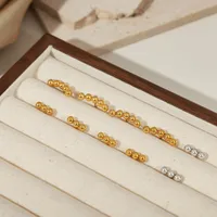 1 Pair Simple Style Geometric Plating Titanium Steel 18K Gold Plated Ear Studs main image 6