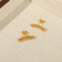 1 Pair Simple Style Geometric Plating Titanium Steel 18K Gold Plated Ear Studs main image 2