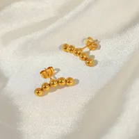 1 Pair Simple Style Geometric Plating Titanium Steel 18K Gold Plated Ear Studs main image 3