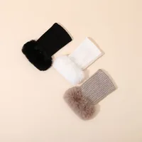 Autumn And Winter Half Finger Gloves Twist Knit Open Finger Plush Texture Gloves main image 1