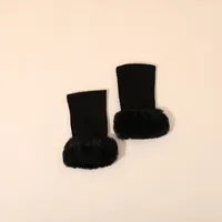 Autumn And Winter Half Finger Gloves Twist Knit Open Finger Plush Texture Gloves main image 5