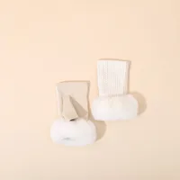 Autumn And Winter Half Finger Gloves Twist Knit Open Finger Plush Texture Gloves main image 4
