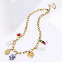 Wholesale Jewelry Casual Elegant Streetwear Conch Heart Shape 201 Stainless Steel 304 Stainless Steel 18K Gold Plated Pendant Necklace main image 2