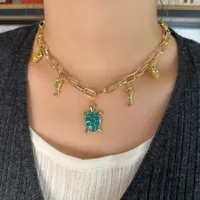 Copper 18K Gold Plated Tortoise Pendant Necklace main image 3