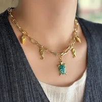 Copper 18K Gold Plated Tortoise Pendant Necklace main image 4