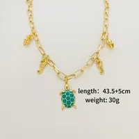 Copper 18K Gold Plated Tortoise Pendant Necklace main image 2