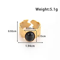 Wholesale Jewelry Elegant Simple Style Streetwear Argyle 304 Stainless Steel Turquoise Inlay Open Rings main image 3