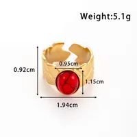 Wholesale Jewelry Elegant Simple Style Streetwear Argyle 304 Stainless Steel Turquoise Inlay Open Rings main image 6