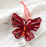 Christmas Nordic Style Modern Style Classic Style Bow Knot Flocking Party Festival Hanging Ornaments Decorative Props sku image 1