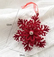 Christmas Nordic Style Modern Style Classic Style Bow Knot Flocking Party Festival Hanging Ornaments Decorative Props sku image 6