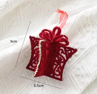 Christmas Nordic Style Modern Style Classic Style Bow Knot Flocking Party Festival Hanging Ornaments Decorative Props sku image 7