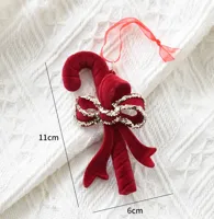 Christmas Nordic Style Modern Style Classic Style Bow Knot Flocking Party Festival Hanging Ornaments Decorative Props sku image 8