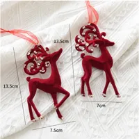 Christmas Nordic Style Modern Style Classic Style Bow Knot Flocking Party Festival Hanging Ornaments Decorative Props main image 2