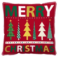 Nordic Style Classic Style Christmas Tree Letter Snowman Flannel Pillow Cases Couch & Sofa Decor sku image 3