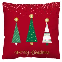Nordic Style Classic Style Christmas Tree Letter Snowman Flannel Pillow Cases Couch & Sofa Decor sku image 4