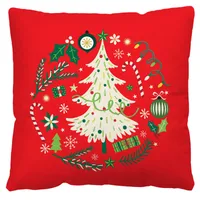 Nordic Style Classic Style Christmas Tree Letter Snowman Flannel Pillow Cases Couch & Sofa Decor sku image 7