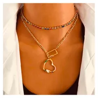 Simple Style Classic Style Heart Shape Zircon Alloy Wholesale Layered Necklaces main image 1