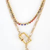 Simple Style Classic Style Heart Shape Zircon Alloy Wholesale Layered Necklaces main image 5