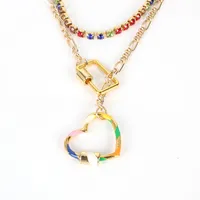 Simple Style Classic Style Heart Shape Zircon Alloy Wholesale Layered Necklaces main image 4