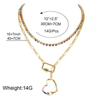 Simple Style Classic Style Heart Shape Zircon Alloy Wholesale Layered Necklaces main image 2